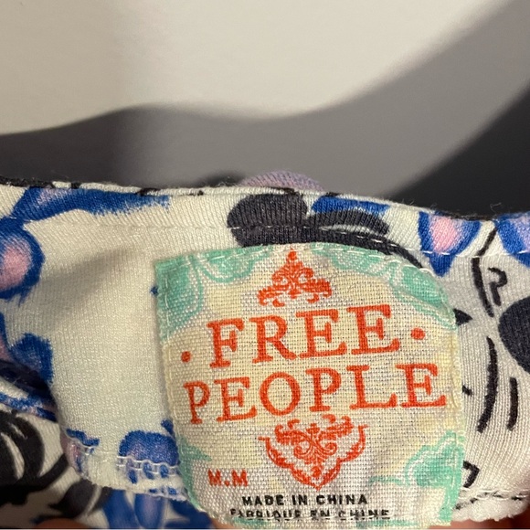 Free People Tropical Floral Print Summer Skater Dress Size Medium - Picture 2 of 3